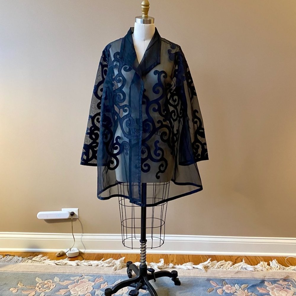 Black Organza Custom-made Evening Jacket.